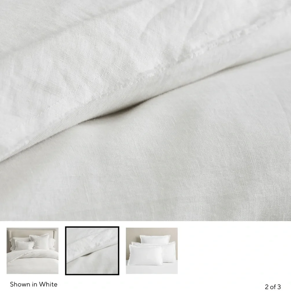 ⭐️Pottery Barn Belgian Flax Linen Full/Queen White Duvet⭐️BEST SELLER
